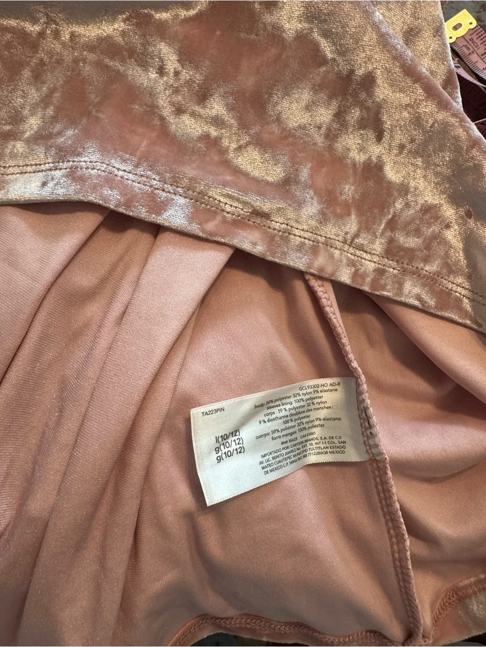 Carter's Dusty Pink Velvet Puff-Sleeve Dress